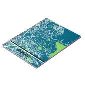 Cuaderno mapa minimalista de Granada - Azul-verde Notizblock (Linke Seite)