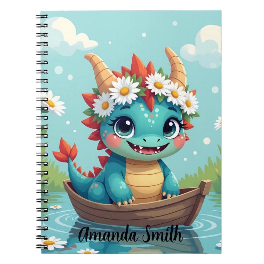 Cuaderno Personalizable con Nombre Diseño Dragon Notizblock (Vorderseite)