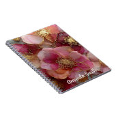 Cuaderno Personalizable con Nombre Diseño Flores Notizblock (Rechte Seite)
