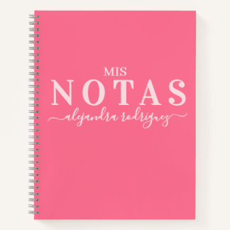 Cuaderno Rosa Coral Elegante con nombre Notizblock