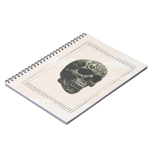 Cuaderno Skull Swirling Muster Notizblock (Linke Seite)