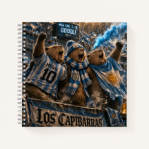 Cuaderno  tapa blanda hinchada Capibarras 