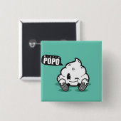 Cuadrado Knopf Herr Popo Button (Vorne & Hinten)