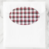 Cuadrille Rot Weiß und Schwarz Stil Ovaler Aufkleber (Tasche)