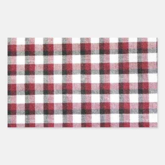 Cuadrille Rot Weiß und Schwarz Stil Rechteckiger Aufkleber (Vorderseite)