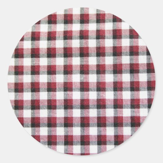 Cuadrille Rot Weiß und Schwarz Stil Runder Aufkleber (Vorderseite)