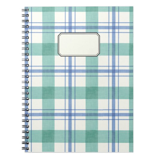 cuadros azules y verdes notizblock (Vorderseite)