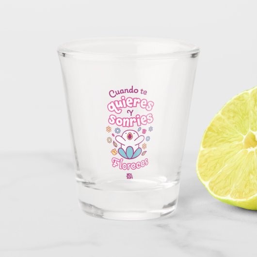 │Cuando te quieres y sonries Schnapsglas (Vorderseite)