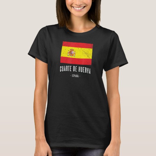 Cuarte De Huerva Spain Flag Stadt Bandera Ropa T-Shirt (Vorderseite)