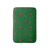 Cuatro und Maracas mit Musiknoten auf DARK GREEN Badematte (Vorderseite Vertikal)