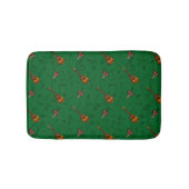 Cuatro und Maracas mit Musiknoten auf DARK GREEN Badematte (Vorderseite)