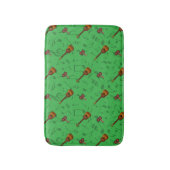 Cuatro und Maracas mit Musiknoten auf LIGHT GREEN Badematte (Vorderseite Vertikal)