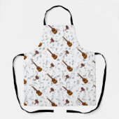 Cuatro und Maracas mit Musiknoten auf WHITE Schürze (Vorderseite)