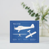 Cub Airplane - Airplane Blueprint Plans ABD Postkarte (Stehend Vorderseite)