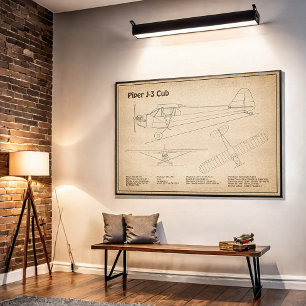 Cub Airplane - Airplane Blueprint Plans SD Poster