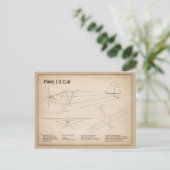 Cub Airplane - Airplane Blueprint Plans SD Postkarte (Stehend Vorderseite)