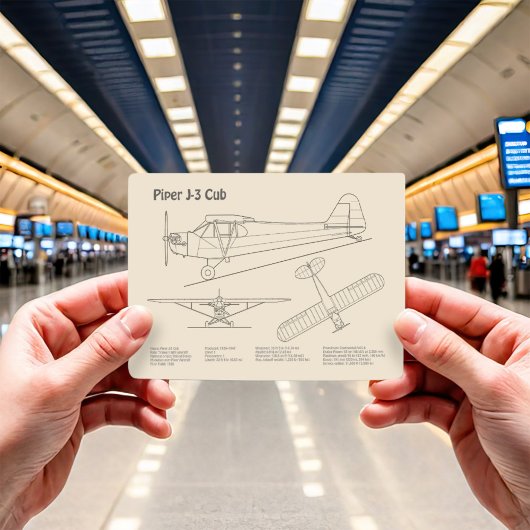 Cub Airplane - Airplane Blueprint Plans SD Postkarte