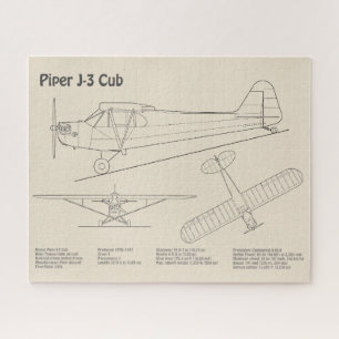 Cub Airplane - Airplane Blueprint Plans SD Puzzle