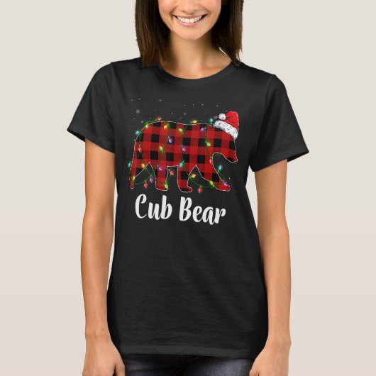Cub Bear Buffalo Red Kariert Matching Family Chris T-Shirt (Vorderseite)