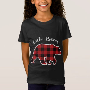 CUB BEAR Kids Red Pläd Christmas Pajama Family Gi T-Shirt