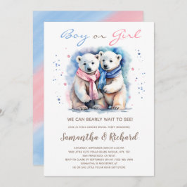Cub Bear Polar Bär Thema Winter Gender Reveal Einladung