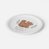 Cub Bear Theme Babydusche Pappteller (Schrägansicht)