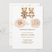 Cub Bear Theme Gender Reveal Party Invitation (Vorne/Hinten)