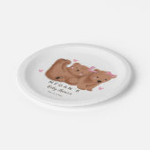 Cub Bear Theme Twins Girls' Babydusche Pappteller (Schrägansicht)