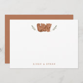 Cub Bear Woodland Twins Dankeskarte (Vorne/Hinten)