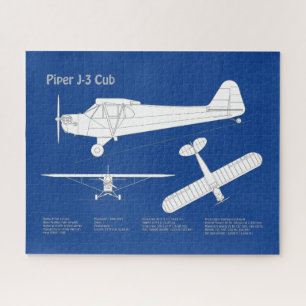 Cub-Flugzeug - Flugzeug Blaupausenpläne ABD Puzzle