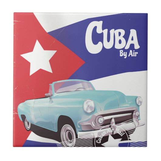 Cuba aus der Luft Fliese (Vorderseite)