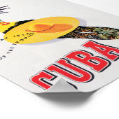 Cuba Beach Vintage Travel Poster (Ecke)