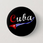 Cuba Button mit kubanischen Flaggenfarben (Vorderseite)