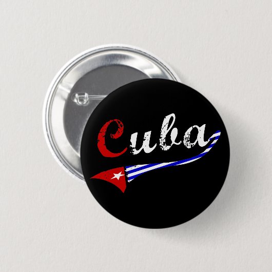 Cuba Button mit kubanischen Flaggenfarben (Vorne & Hinten)