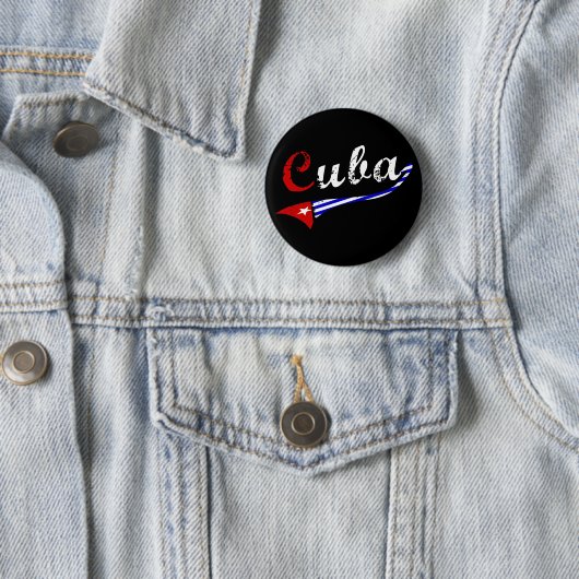 Cuba Button mit kubanischen Flaggenfarben (Beispiel)