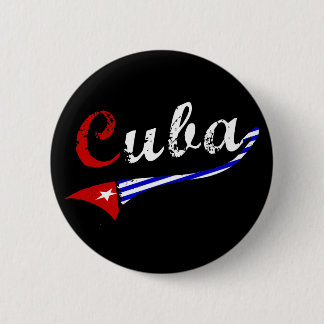 Cuba Button mit kubanischen Flaggenfarben