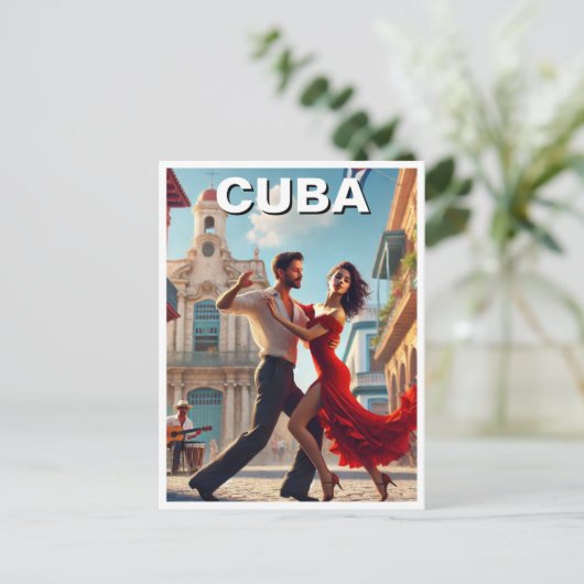 Cuba Cha Cha Dancers Postkarte (Stehend Vorderseite)
