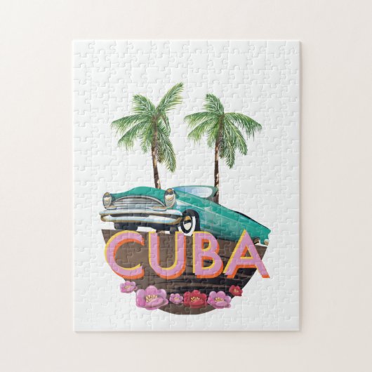 Cuba Classic Car Logo Puzzle (Vertikal)