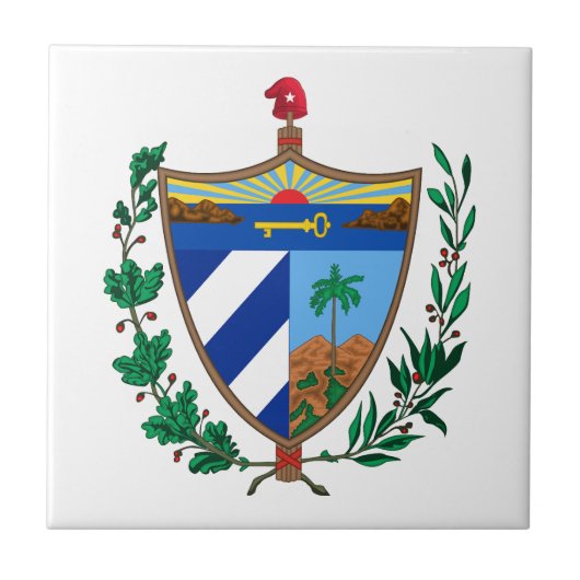 Cuba country coat arms symbol emblem flag fliese (Vorderseite)