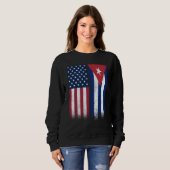 Cuba Cuban American Flags Proud USA Cuba Sweatshirt (Vorne ganz)