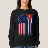 Cuba Cuban American Flags Proud USA Cuba Sweatshirt (Vorderseite)