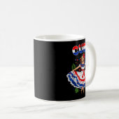 Cuba Cuban Girl Traditional Dress Trocal Flowers Kaffeetasse (VorderseiteRechts)