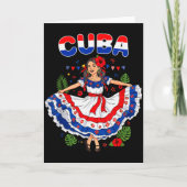 Cuba Cuban Girl Traditional Dress Trocal Flowers  Karte (Vorderseite)