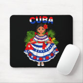 Cuba Cuban Girl Traditional Dress Trocal Flowers Mousepad (Mit Mouse)