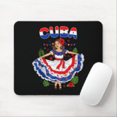 Cuba Cuban Girl Traditional Dress Trocal Flowers Mousepad (Mit Mouse)