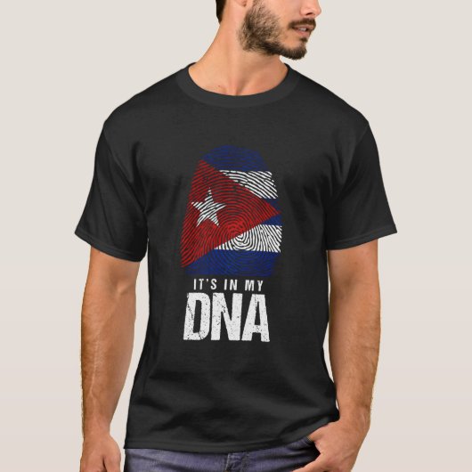 Cuba Dna Born Cuban Flag Havana T-Shirt (Vorderseite)