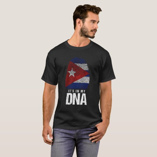 Cuba Dna Geboren kubanische Flagge Havanna T-Shirt (Vorne ganz)
