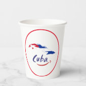 Cuba Fahne Design Pappbecher (Vorderseite)