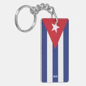 Cuba Flag Custom Monogram Schlüsselanhänger (Vorderseite links)