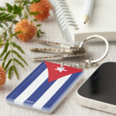 Cuba Flag Custom Monogram Schlüsselanhänger (Vorderseite rechts)
